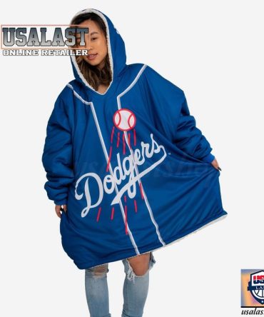 Los Angeles Dodgers Uniform Fleece Hoodie Blanket