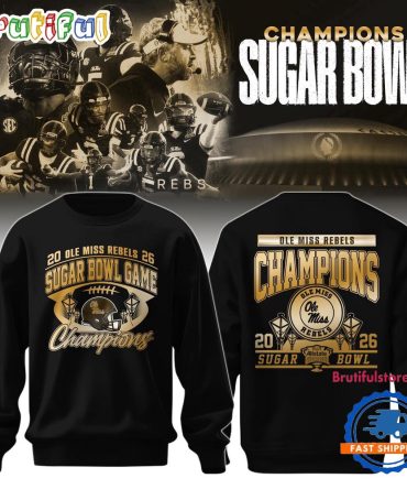 Ole Miss Rebels 2026 Sugar Bowl Game Champions Gold Black Sweatshirt
