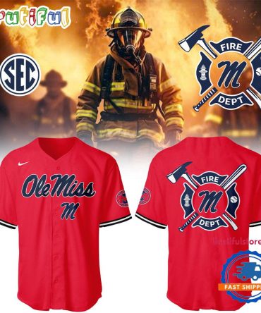 Ole Miss Rebels Baseball X Firefighter Appreciation Night 3D Print Jersey
