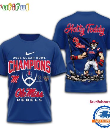 Ole Miss Rebels Ncaa 2026 Sugar Bowl Champions Mascot Flag Special New 3D Shirt