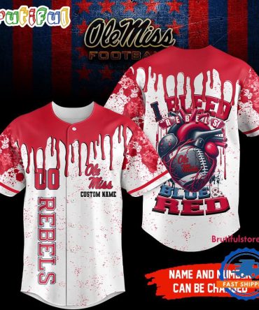 Ole Miss Rebels Ncaa I Bleed Baseball Jersey