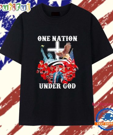 One Nation Under God Carolina Hurricanes Signatures T Shirt