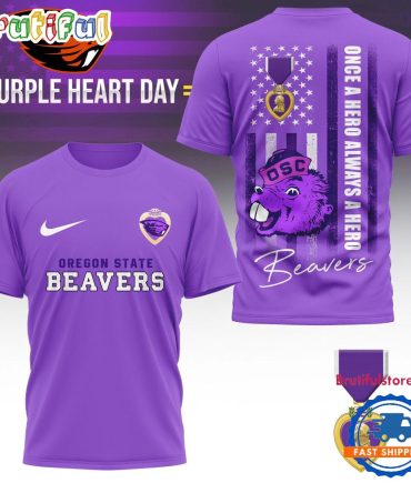 Oregon State Beavers Ncaa National Purple Heart Day Unisex 3D Shirt