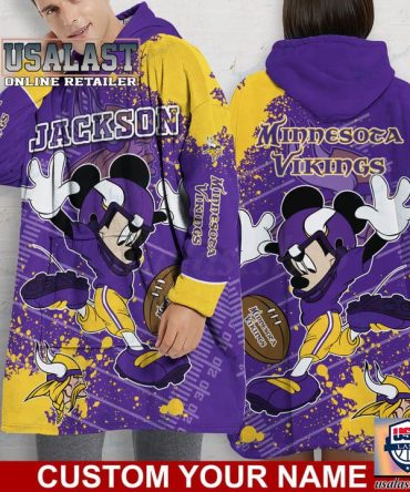 New Personalized Minnesota Vikings Mickey Mouse Snug Hoodie