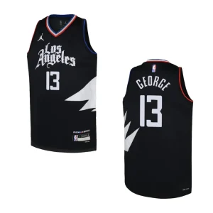 Youth Los Angeles Clippers 2022-23 Statement Edition Paul George Black Jersey - Alzaintravels