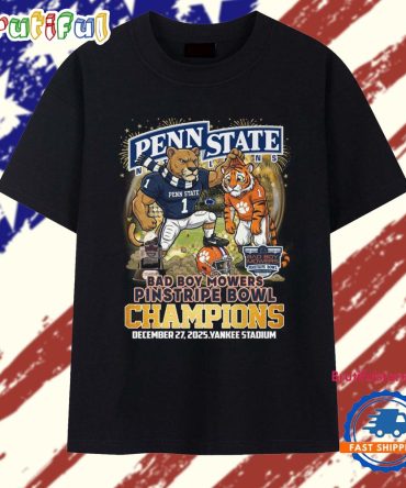 Penn State Nittany Lions 2025 Dad Boy Mowers Pinstripe Bowl Champions Vintage T Shirt