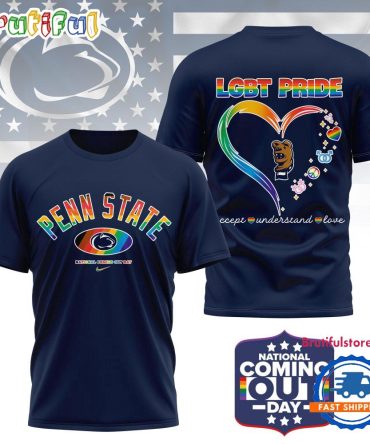 Penn State Nittany Lions 2025 Ncaa National Coming Out Day Lgbt Pride Unisex 3D Shirt