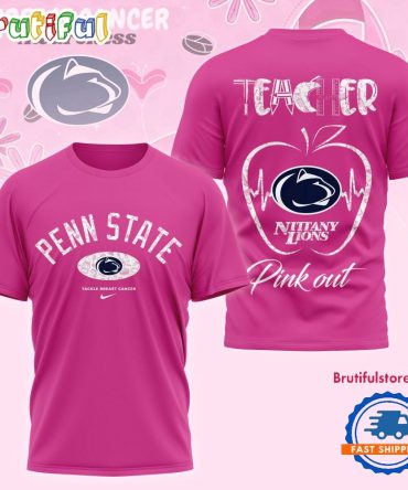 Penn State Nittany Lions 2025 Ncaa Teacher Tackle Breast Cancer Unisex 3D Shirt