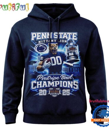 Penn State Nittany Lions 2025 Pinstripe Bowl Champions Mascot Design Hoodie Shirt