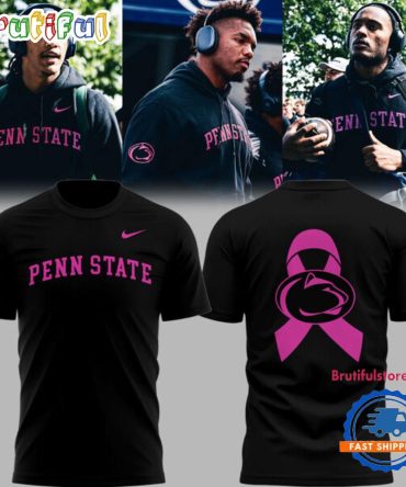 Penn State Nittany Lions Breast Cancer Awareness 2025 Black T Shirt