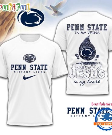 Penn State Nittany Lions Jesus In My Heart Unissex 3D Shirt