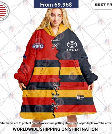 Best Custom Afl Adelaide Crows Jersey Blanket Hoodie