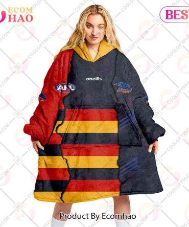 Personalized Afl Adelaide Crows Mix V1 Jersey Oodie, Flanket, Blanket Hoodie, Snuggie