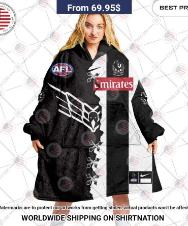 Best Custom Afl Collingwood Magpies Jersey Blanket Hoodie