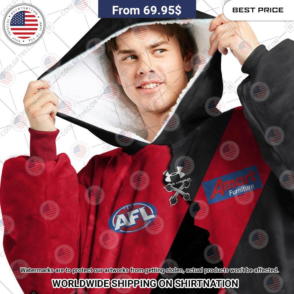 Best Custom Afl Essendon Bombers Jersey Blanket Hoodie - Image 2