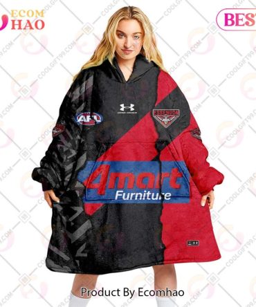 Personalized Afl Essendon Bombers Mix V1 Jersey Oodie, Flanket, Blanket Hoodie, Snuggie