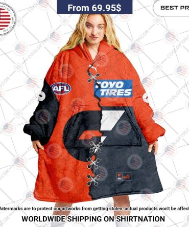Best Custom Afl Greater Western Sydney Giants Jersey Blanket Hoodie