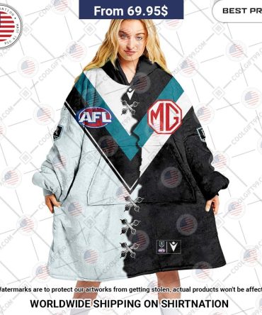 Best Custom Afl Port Adelaide Power Jersey Blanket Hoodie