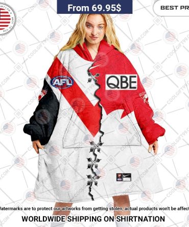 Best Custom Afl Sydney Swans Jersey Blanket Hoodie