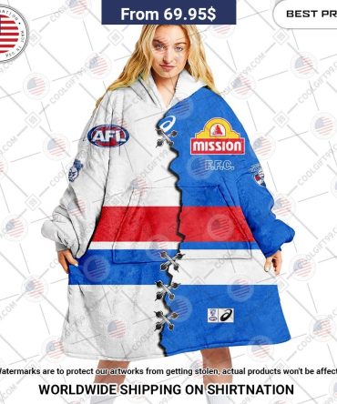 Best Custom Afl Western Bulldogs Jersey Blanket Hoodie