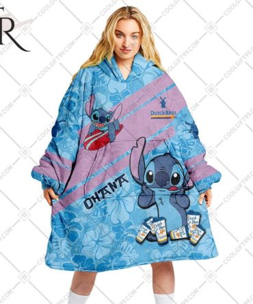 Personalized Dutch Bros Stitch Design Blanket Hoodie