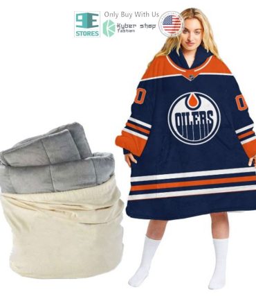 Best Personalized Edmonton Oilers Striped Hooded Blanet Hoodie