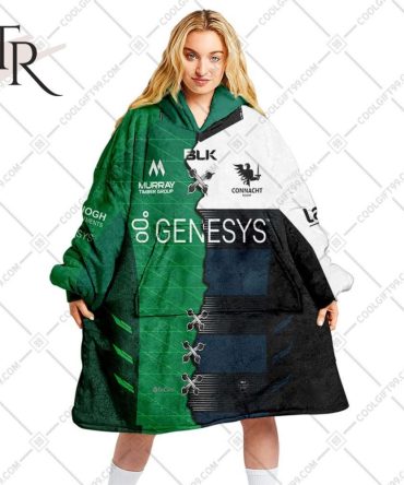 Personalized Irfu Connacht Rugby 2023 Mix Jersey Style Oodie, Flanket, Blanket Hoodie, Snuggie