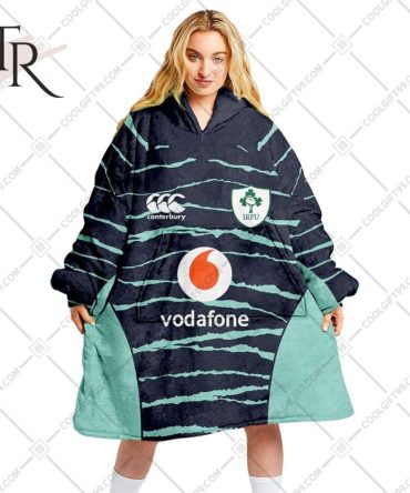 Personalized Irfu Ireland National Rugby 2023 Away Jersey Style Oodie, Flanket, Blanket Hoodie, Snuggie