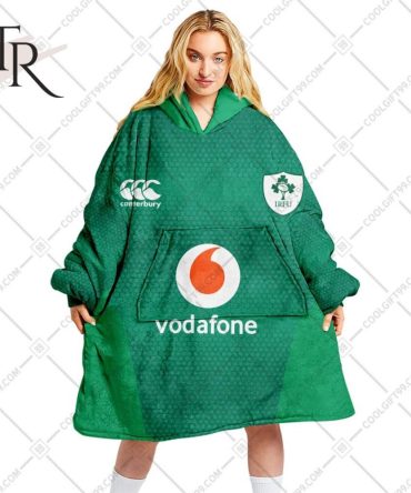 Personalized Irfu Ireland National Rugby 2023 Home Jersey Style Oodie, Flanket, Blanket Hoodie, Snuggie