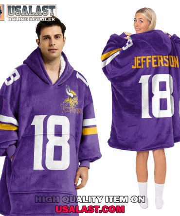 Hot Personalized Jefferson Minnesota Vikings Unisex Blanket Hoodie