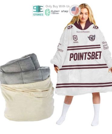 Best Personalized Manly Warringah Sea Eagles Pointsbet White Hooded Blanet Hoodie