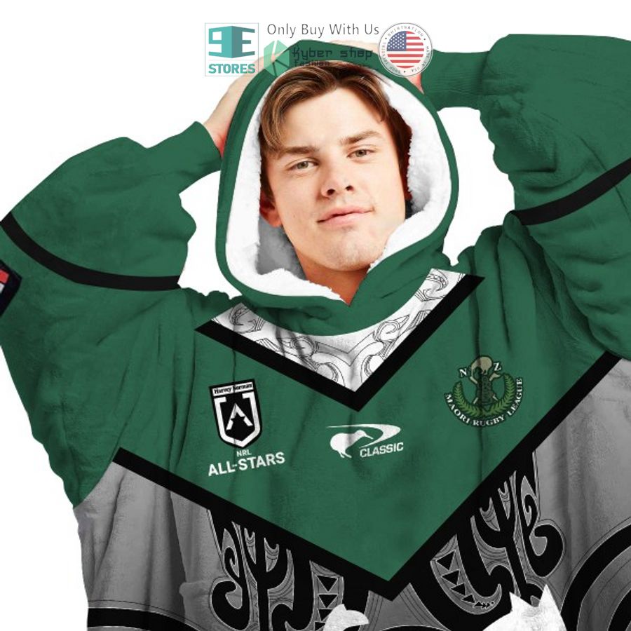 Best Personalized Maori All Stars Hooded Blanet Hoodie - Image 3