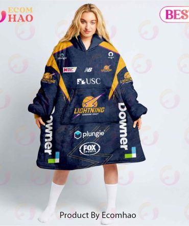 Personalized Netball Au Sunshine Coast Lightning Oodie, Flanket, Blanket Hoodie, Snuggie