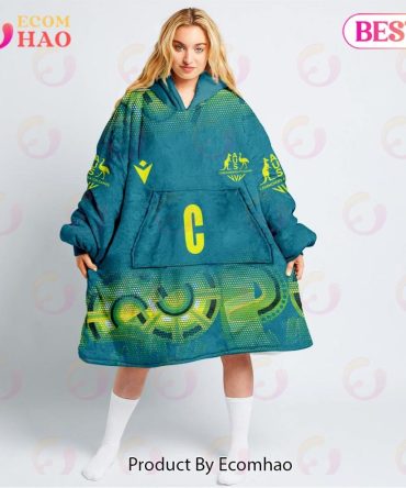 Personalized Netball Australia Diamonds Blue Oodie, Flanket, Blanket Hoodie, Snuggie