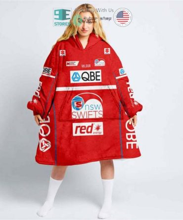 Best Personalized Netball New South Wales Swifts Red Hooded Blanet Hoodie
