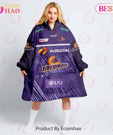 Personalized Netball Queensland Firebirds Oodie, Flanket, Blanket Hoodie, Snuggie