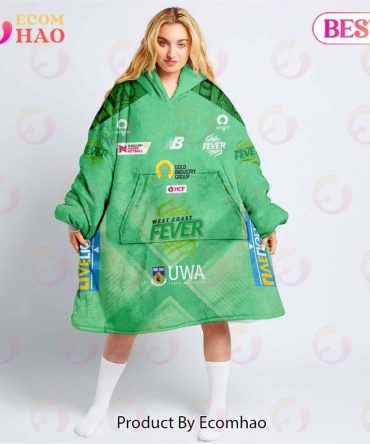 Personalized Netball West Coast Fever Oodie, Flanket, Blanket Hoodie, Snuggie