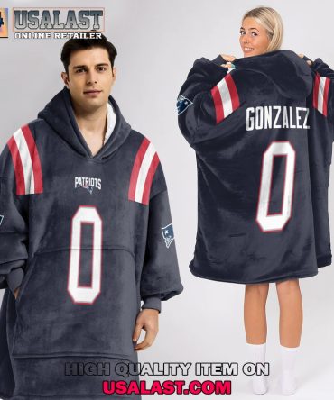 Hot Personalized New England Patriots Gonzalez Unisex Blanket Hoodie