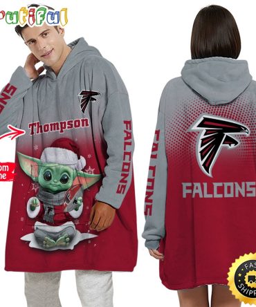 Personalized Nfl Atlanta Falcons Blanket Hoodie Baby Yoda Lover Unisex Hoodie
