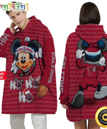 Personalized Nfl Atlanta Falcons Blanket Hoodie Mickey Unisex Hoodie
