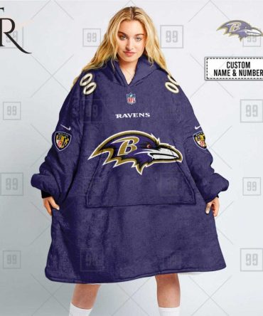 Personalized Nfl Baltimore Ravens Home Jersey Blanket Hoodie