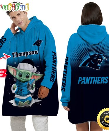 Personalized Nfl Carolina Panthers Blanket Hoodie Baby Yoda Lover Unisex Hoodie