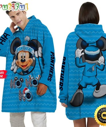 Personalized Nfl Carolina Panthers Blanket Hoodie Mickey Unisex Hoodie