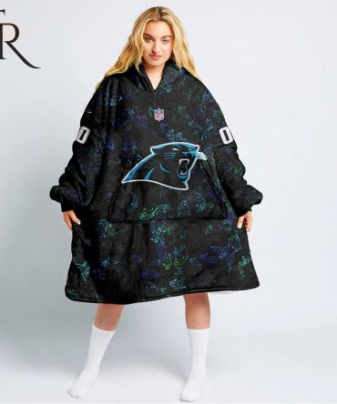 Personalized Nfl Carolina Panthers With A Bold And Dense Logo Design Hoodie Blanket
