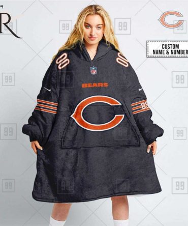 Personalized Nfl Chicago Bears Home Jersey Blanket Hoodie