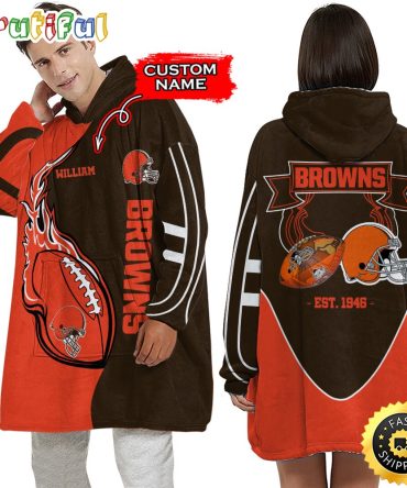 Personalized Nfl Cleveland Browns Blanket Hoodie Unisex Hoodie For Football Fans