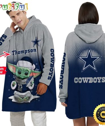 Personalized Nfl Dallas Cowboys Blanket Hoodie Baby Yoda Lover Unisex Hoodie