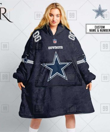 Personalized Nfl Dallas Cowboys Home Jersey Blanket Hoodie