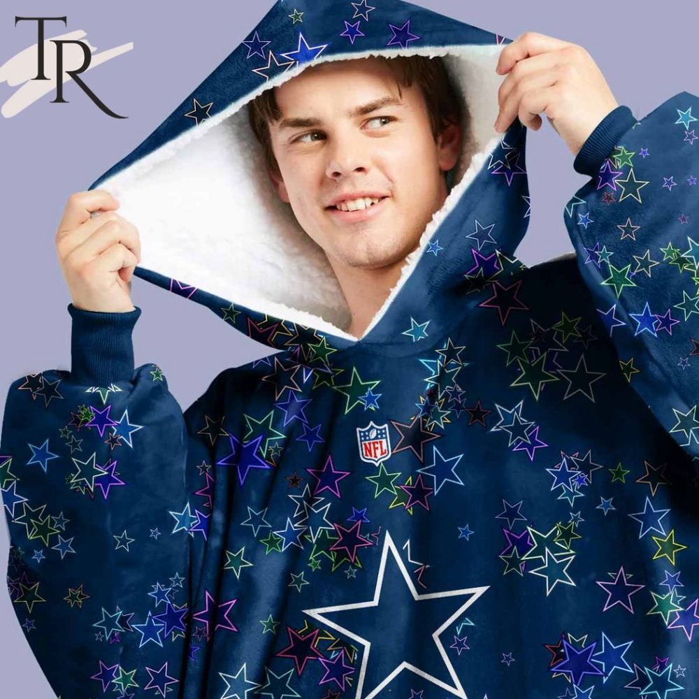 Personalized Nfl Dallas Cowboys With A Bold And Dense Logo Design Hoodie Blanket - Image 2