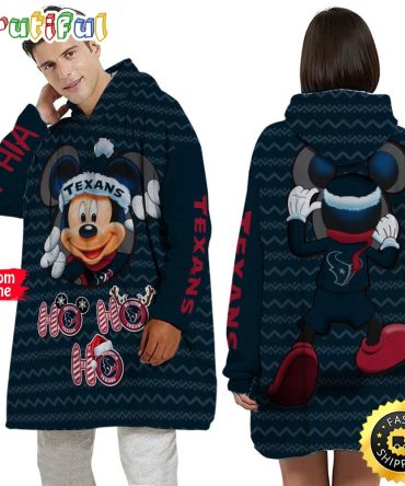 Personalized Nfl Houston Texans Blanket Hoodie Mickey Unisex Hoodie